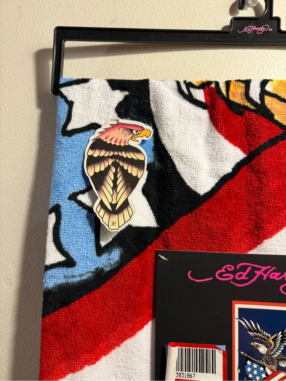 ED HARDY Beach Towel USA flag eagle 36